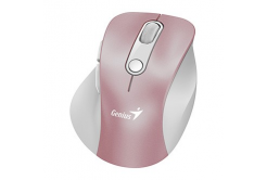 Myš bezdrátová, Genius Ergo 9000S Pro 31030039403, růžová, optická, 2400DPI