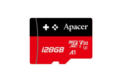 Apacer paměťová Gaming card V30 A1, 128GB, micro SDXC, AP128GMCSX10U7-RAGC, UHS-I U3 (Class 10), s adaptérem