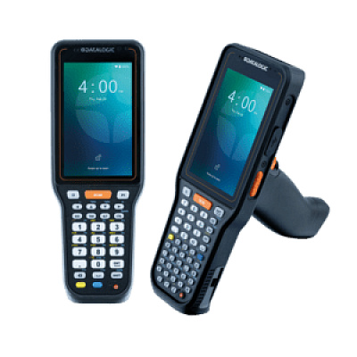 Datalogic 946450003 Skorpio X45 Handheld, 4" displej, Android, 6 GB RAM/128 GB, 2D Standard Range, 39-klávesová funkčná numerická klávesnica, 5G, GPS, Wi‑Fi 6E, Bluetooth, NFC, pištoľová rukoväť, IP65/IP67, MIL-STD 810H.