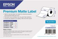 Epson C33S045534 Premium Matte, pre ColorWorks, 76x51mm, 650ks, biele samolepiace etikety