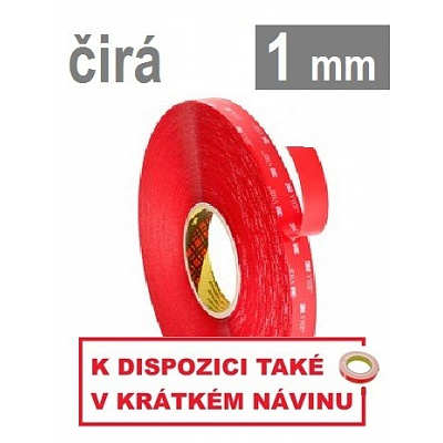 3M VHB™ 4910-F, tl. 1 mm, transparentní oboustranně velmi silně lepicí akrylová páska 25 mm x 3 m