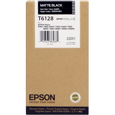 Epson originálna cartridge C13T612800, matte black, 220ml, Epson Stylus Pro 7400, 7450, 7800, 7880, 9400, 9800, 988