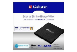 Verbatim 43889 externá Blu-Ray mechanika, USB 3.1, USB-C, ZDARMA 25GB MDISC