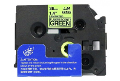 Kompatibilná páska s Brother TZ-D61/TZe-D61, signálne 36mm x 8m, čierna tlač/zelený podklad