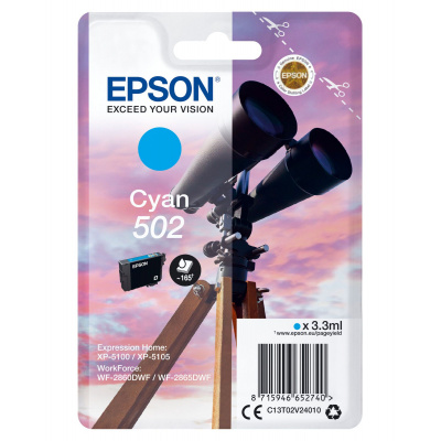 Epson 502 azúrová (cyan) originálna cartridge