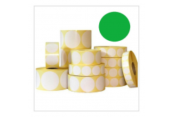 Samolepiace etikety okrúhle 35 mm, 1000 ks, zelené papierové pre TTR, rolka