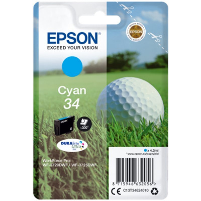 Epson T34624010, T346240 azúrová (cyan) originálna cartridge