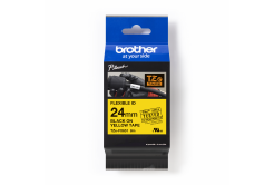 Brother TZ-FX651 / TZe-FX651 Pro Tape, 24mm x 8m, čierna tlač/žltý podklad, originálna páska