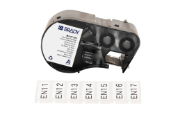 Brady M4-47-422 / 170738, 25.40 mm x 12.70 mm, Polyester, čierna tlač / biely podklad