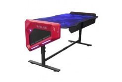 E-blue Herní stůl EGT003BK EGT003BKAA-IA, 165x88cm, 70-89,2cm, RGB podsvícení, výškově nastavitelný, s podložkou pod myš