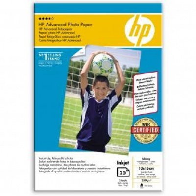HP Advanced Glossy Photo Paper, foto papír, lesklý, zdokonalený, bílý, 10x15cm, 4x6", 250