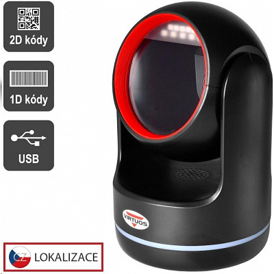Virtuos EHE0009 CCD 2D čítačka HT-861A, stacionárna, USB, čierna