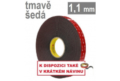 3M VHB™ 4611, tl. 1,1 mm; tmavošedá oboustranně lepicí páska 9 mm x 33 m