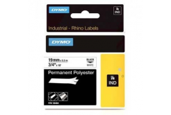 Dymo Rhino 18484, 19mm x 5,5m čierna tlač / biely podklad, originálna páska