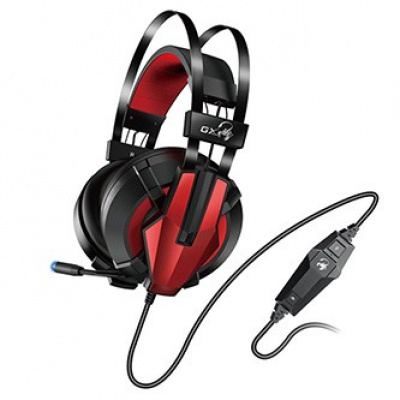 Genius HS-G710V 31710014400, herní sluchátka s mikrofonem, ovládání hlasitosti, černá/červená, USB