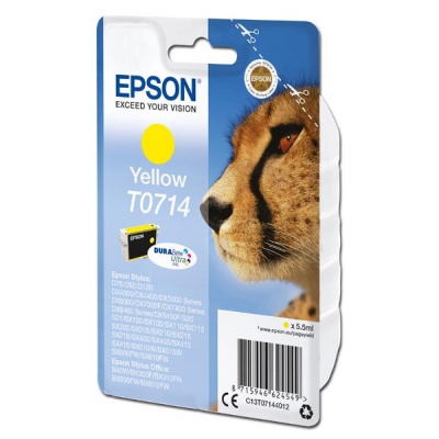 Epson originálna cartridge C13T07144012, yellow, 405 str., 5,5ml, Epson D78, DX4000, DX4050, DX5000, DX5050, DX6000, DX605