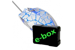 E-blue Myš Cobra EMS624WHCA-IU, 2500DPI, optická, 6tl., drátová USB, bílo-modrá, herní, e-box
