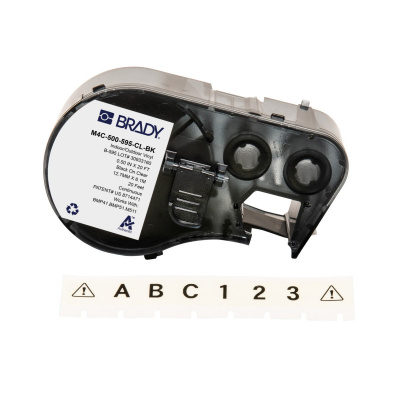 Brady M4C-500-595-CL-BK / 170814, 12.70 mm x 6.10 m, Vinyl, čierna tlač / priehľadný podklad
