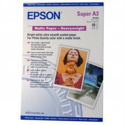 Epson Matte Paper Heavyweight S041264 C13S041264, 167 g/m2, A3+, matný, silný, biely, foto papier