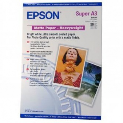 Epson Matte Paper Heavyweight, foto papír, matný, silný, bílý, Stylus Photo 1270, 1290, A3+, 1