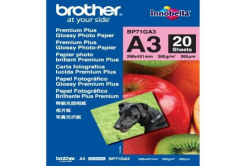 Brother Glossy Photo Paper, foto papír, lesklý, bílý, A3, 260 g/m2, 20 ks, BP71GA3, inkoustový