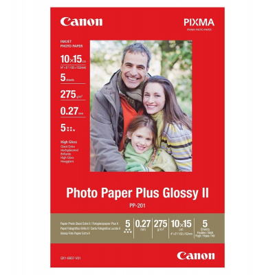 Canon Glossy Photo Paper 2311B053, 275 g/m2, 10x15cm, 5ks, lesklý, biely, foto papier