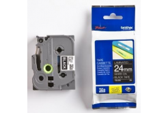 Brother TZ-355 / TZe-355, 24mm x 8m, biela tlač/čierný podklad, originálna páska
