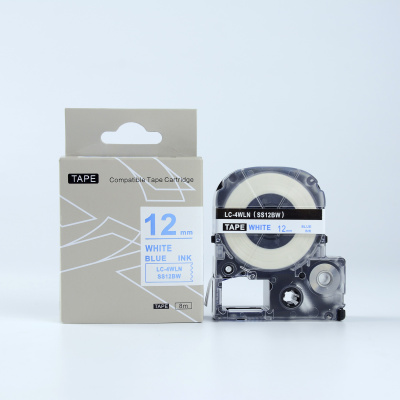 Epson LK-4WLN, SS12BW, C53S654022, 12mm x 9m, modrá tlač / biely podklad, kompatibilná páska
