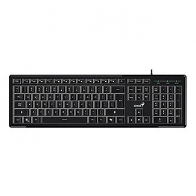 Genius SlimStar 820 31310055403, klávesnice CZ/SK, slim typ drátová (USB), černá, Podsvícená