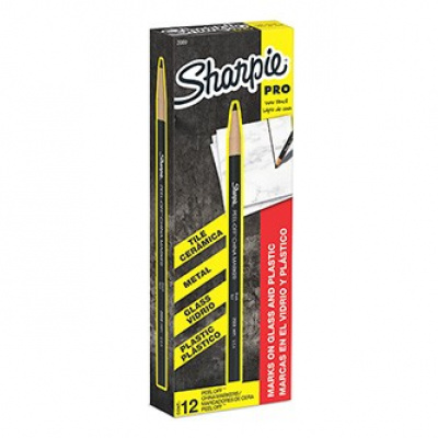 Sharpie S0305071, popisovač China Marker, čierny, 12ks, 2mm, zmazateľný, voskový