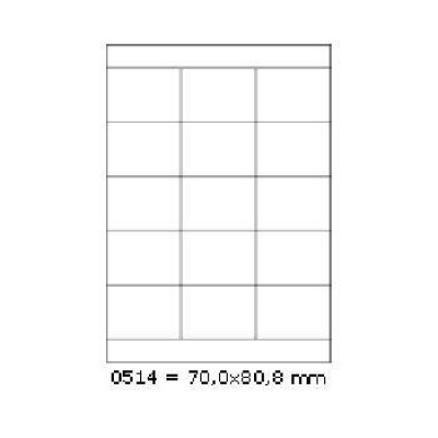 Samolepiace etikety 70 x 50,8 mm, 15 etikiet, A4, 100 listov