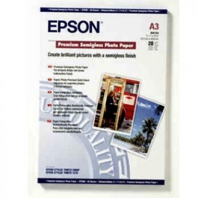 Epson Premium Semigloss Photo Paper, foto papír, pololesklý, bílý, Stylus Photo 1290, 2100, A3,