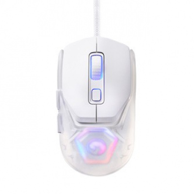 Marvo Myš FIT LITE G1 FIT LITE G1 WH, 12000DPI, optika, 7tl., drátová USB, bílá, herní, RGB podsvícení