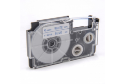 Kompatibilná páska s Casio XR-6WEB 6mm x 8m modrá tlač / biely podklad