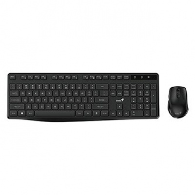 Genius KM-8206S 31340017403, sada klávesnice CZ/SK, klasická, 2.4 [Ghz], bezdrátová, černá, ne