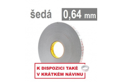 3M VHB™ 4936-P, hr. 0,64 mm; svetlosivá obojstranne veľmi silno lepiaca akrylová páska 6 mm x 33 m