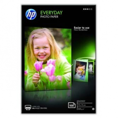 HP Everyday Photo Paper CR757A, 200 g/m2, 10x15cm, 100ks, lesklý, biely, foto papier