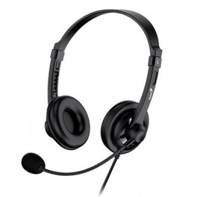 Genius HS-230U 31710021400, sluchátka s mikrofonem, ovládání hlasitosti, černá, 2.0, uzavřená, USB