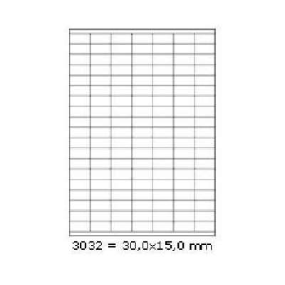 Samolepiace etikety 30 x 15 mm, 133 etikiet, A4, 100 listov
