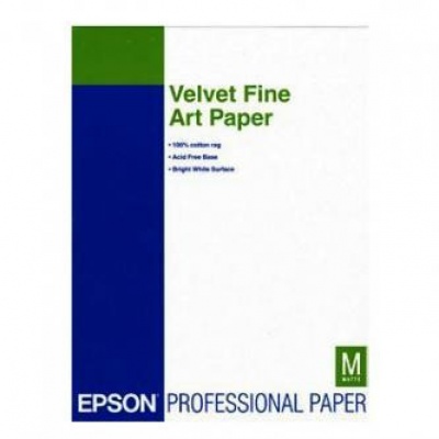 Epson Velvet Fine Art Paper, umělecký papír, sametový, bílý, A3+, 260 g/m2, 20 ks, C13S041637
