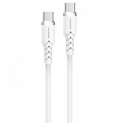 Powerton ENERGY WHITE EDITION Kábel USB-C, 100W, 1m, silikónový, biely