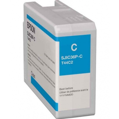 Epson SJIC36P-C C13T44C240 pre ColorWorks, azúrová (cyan) originálna cartridge