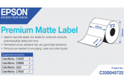 Epson C33S045722 Premium Matte, pre ColorWorks, 102x51mm, 2310ks, biele samolepiace etikety
