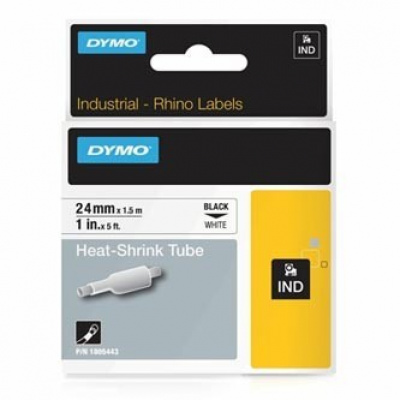 Dymo Rhino 1805443, 24mm x 1,5m, čierna tlač/biely podklad, originálna páska