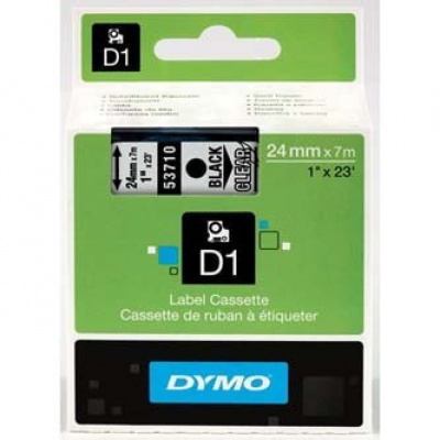 Dymo D1 53710, S0720920, 24mm x 7m čierna tlač / priehľadný podklad, originálna páska
