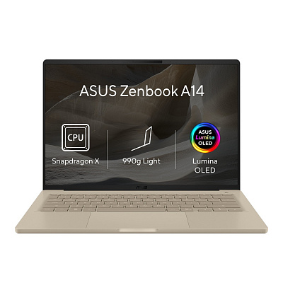 ASUS Zenbook A14/UX3407QA-OLED646WZ/SD-X1-26-100/14"/WUXGA/16GB/512GB/Adreno/W11H/Gold/2R