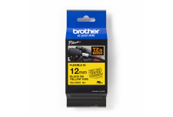 Brother TZ-FX631 / TZe-FX631 Pro Tape, 12mm x 8m, čierna tlač/žltý podklad, originálna páska
