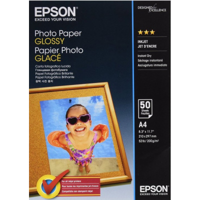 Epson paper Photo C13S042539, 200 g/m2, A4, 50ks, lesklý, atramentový, biely, foto papier