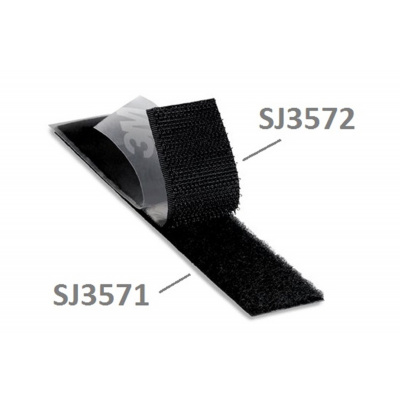 3M Hook & Loop SJ3572, čierny, háčiky, 25 mm x 45,7 m