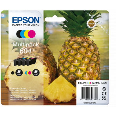 Epson 604 T10G640 C13T10G64010 barevná (CMYK) sada originálna cartridge